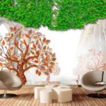 3D Nature Wallpaper Print, Customize/ Personalized Wallpaper for Smart Home Office